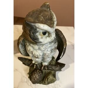 Vintage Ceramic Owl Bird Figurine Statue Distressed Can Be Used Customization